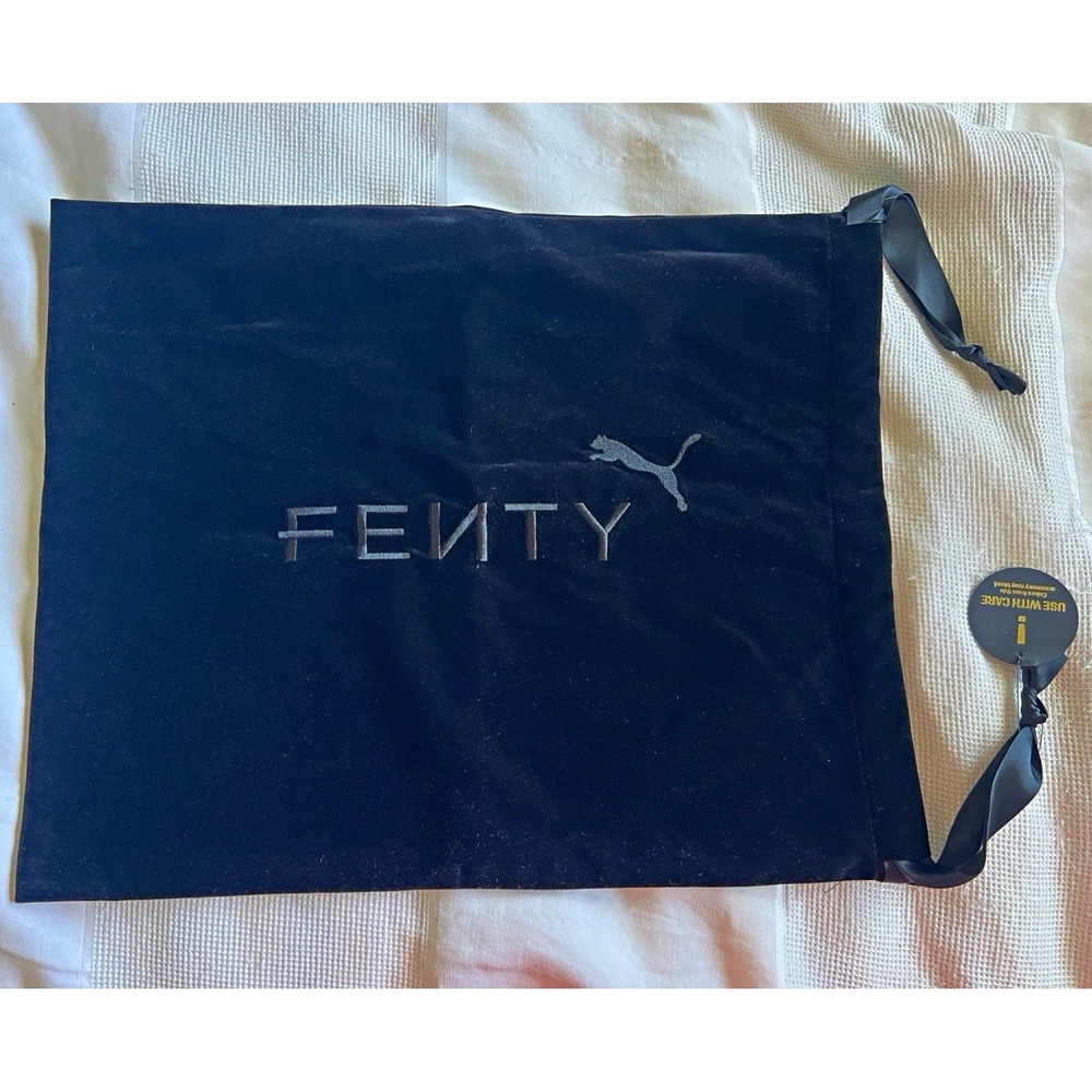 FENTY Black Velvet Drawstring Shoe Dust Bag Storage Pouch with Care Tag